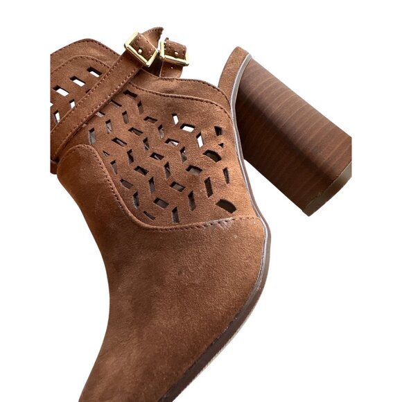 Madden Girl Addyy Peep-Toe Cut-Out Block Heel Buckle & Zipper Closure  Size 7.5 - Picture 9 of 9